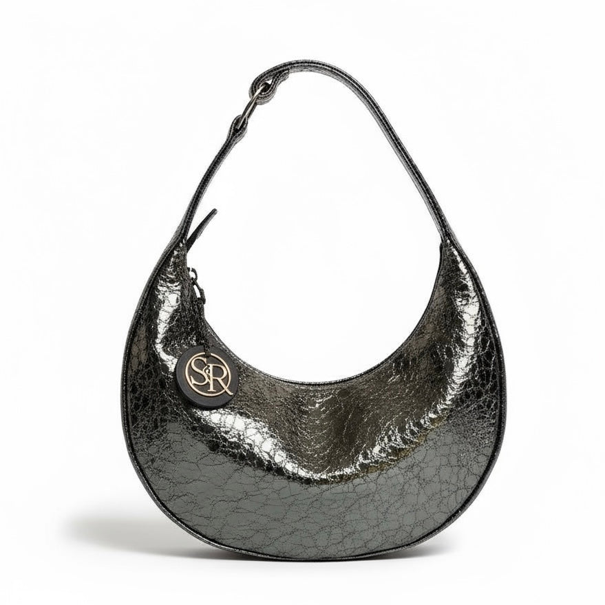 Queen Purse - Crackled Silver
