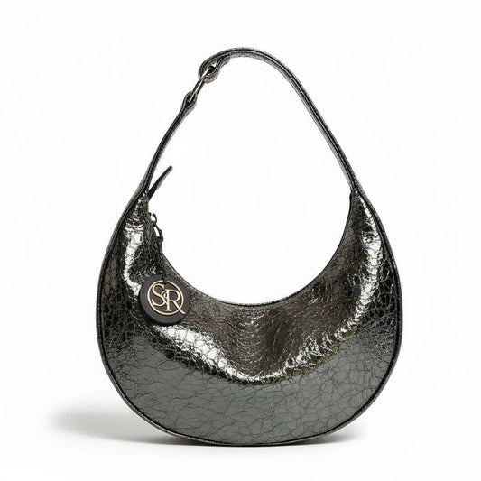 Queen Purse - Crackled Silver
