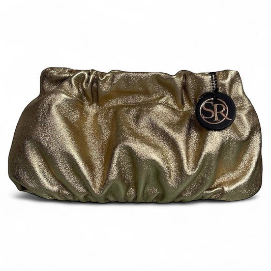 Babooshka Clutch Gold Leather | Seam Reap Bags