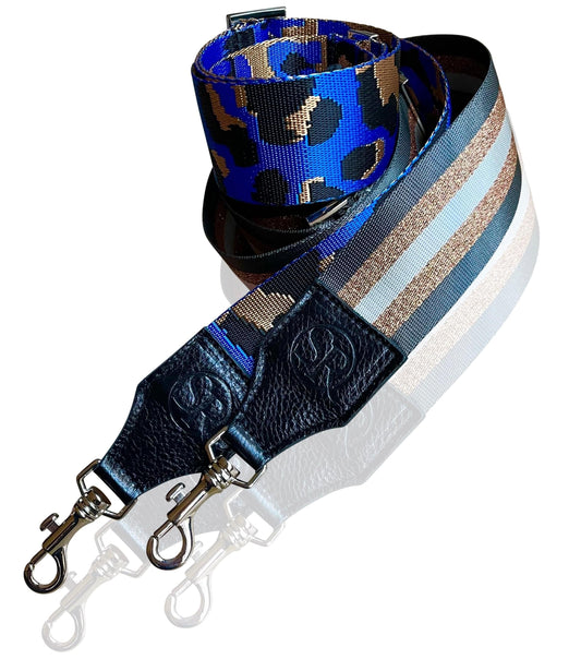 Blue Leopard Bag Strap | Seam Reap - Luxury Handmade Leather Handbags, Purses & Totes