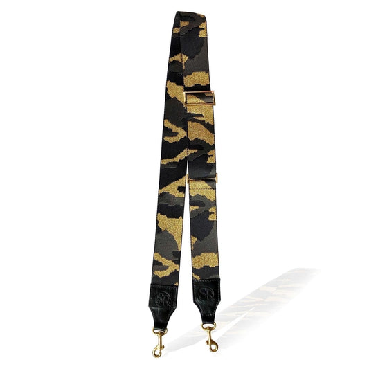 Grey & Gold Camo Metallic Bag Strap | Seam Reap - Luxury Handmade Leather Handbags, Purses & Totes