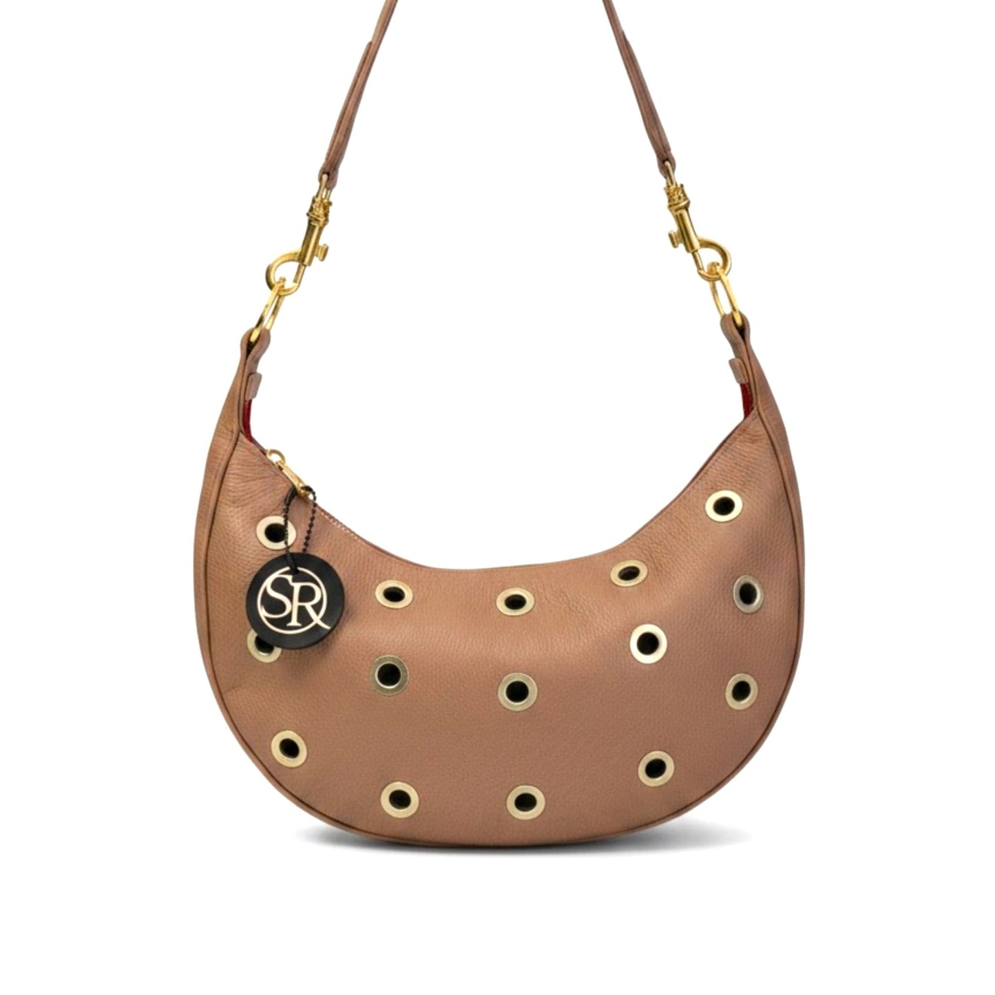 Queen Crossbody - Tan with Grommets