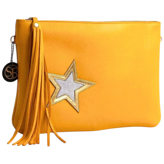 Lemon Yellow Star Clutch Large | Seam Reap Bags