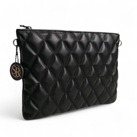 Lennox Clutch - Black Quilted Leather | Seam Reap Bags