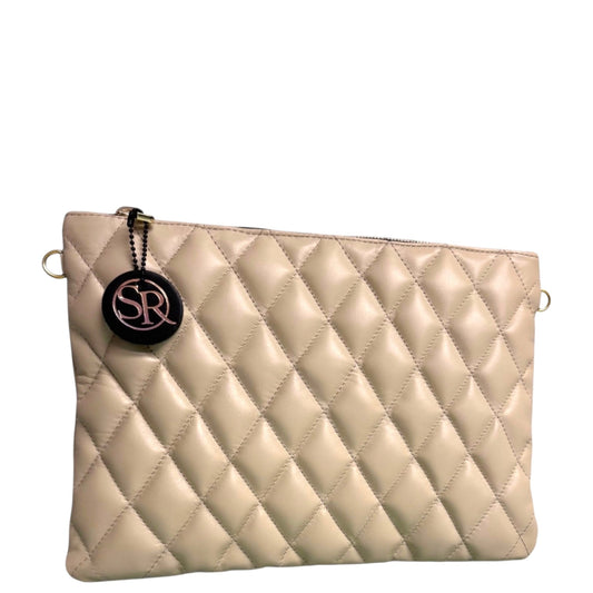 Lennox Clutch - Cream Quilted Leather | Seam Reap Bags