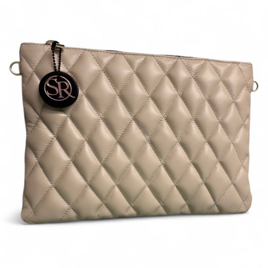 Lennox Clutch - Cream Quilted Leather | Seam Reap Bags
