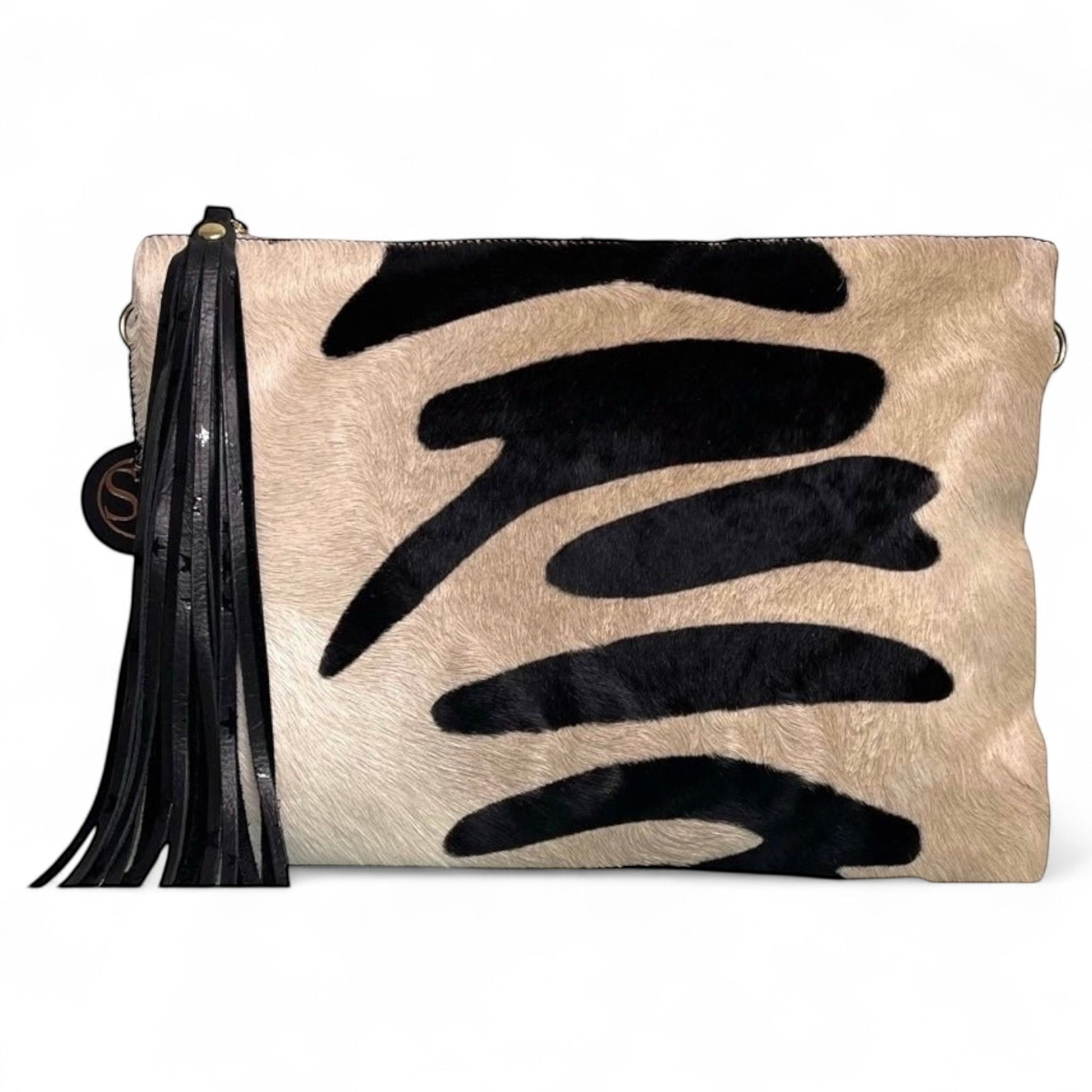 Lennox Clutch - Zebra Hair - on - Hide | Seam Reap Bags