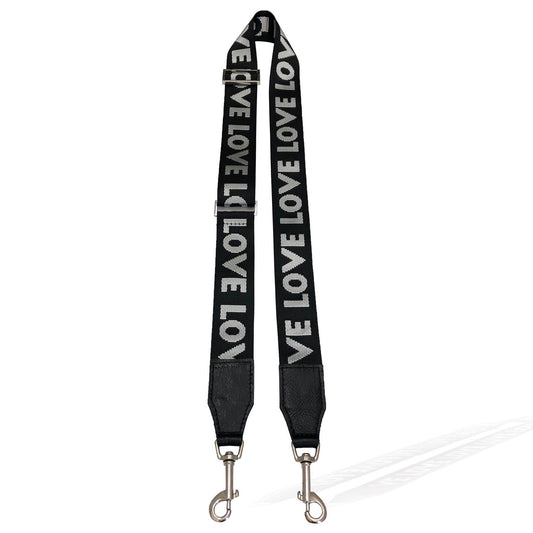 Love Bag Strap Black and White | Seam Reap - Luxury Handmade Leather Handbags, Purses & Totes