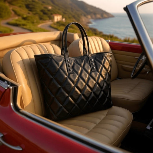 Mazzy Tote - Black Quilted | Seam Reap Bags