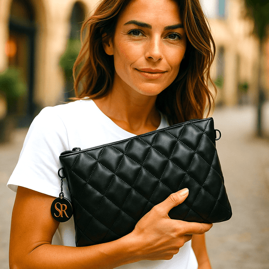 O’Connor Clutch — Black Quilted Leather | Seam Reap Bags