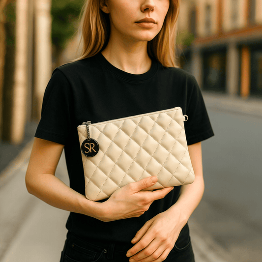 O’Connor Clutch — Cream Quilted Leather | Seam Reap Bags
