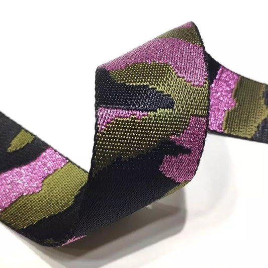 Pink & Green Metallic Camo Bag Strap | Seam Reap - Luxury Handmade Leather Handbags, Purses & Totes