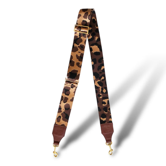 Tan & Chocolate Leopard Strap | Seam Reap - Luxury Handmade Leather Handbags, Purses & Totes