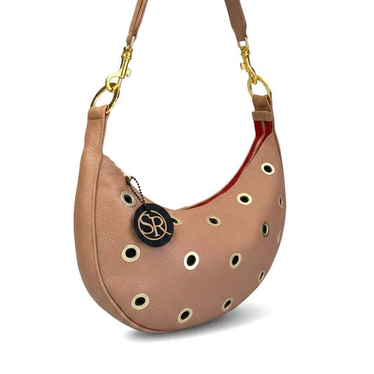 Queen Crossbody - Tan with Grommets