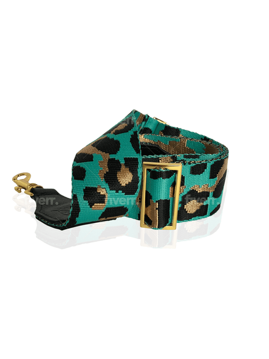 Teal Leopard Bag Strap | Seam Reap - Luxury Handmade Leather Handbags, Purses & Totes