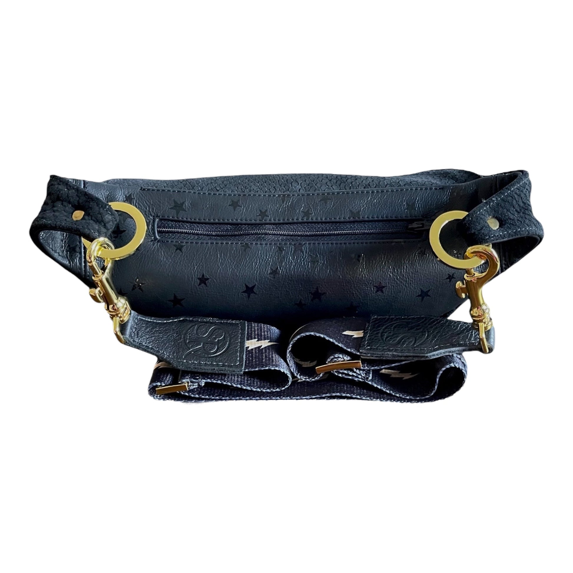 The “Jett” Bumbag Black Embossed | Seam Reap Bags