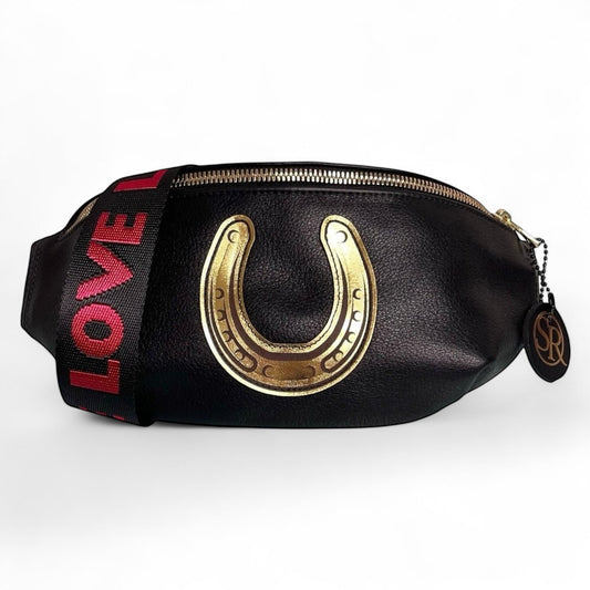 The “Jett” Bumbag Black with Horse Shoe | Seam Reap Bags