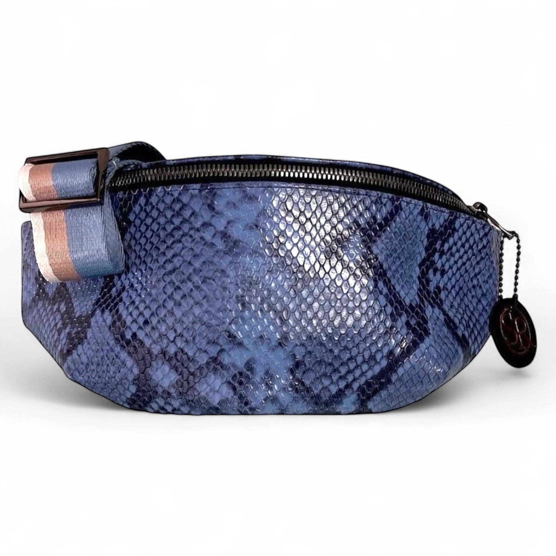 The “Jett” Bumbag Blue Snake Print | Seam Reap Bags