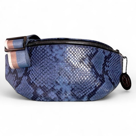 The “Jett” Bumbag Blue Snake Print | Seam Reap Bags