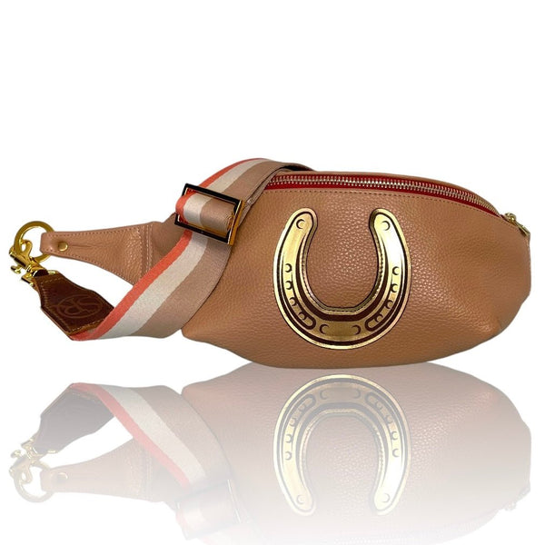 The “Jett” Bumbag Tan with Horse Shoe | Seam Reap Bags