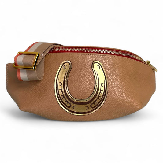 The “Jett” Bumbag Tan with Horse Shoe | Seam Reap Bags