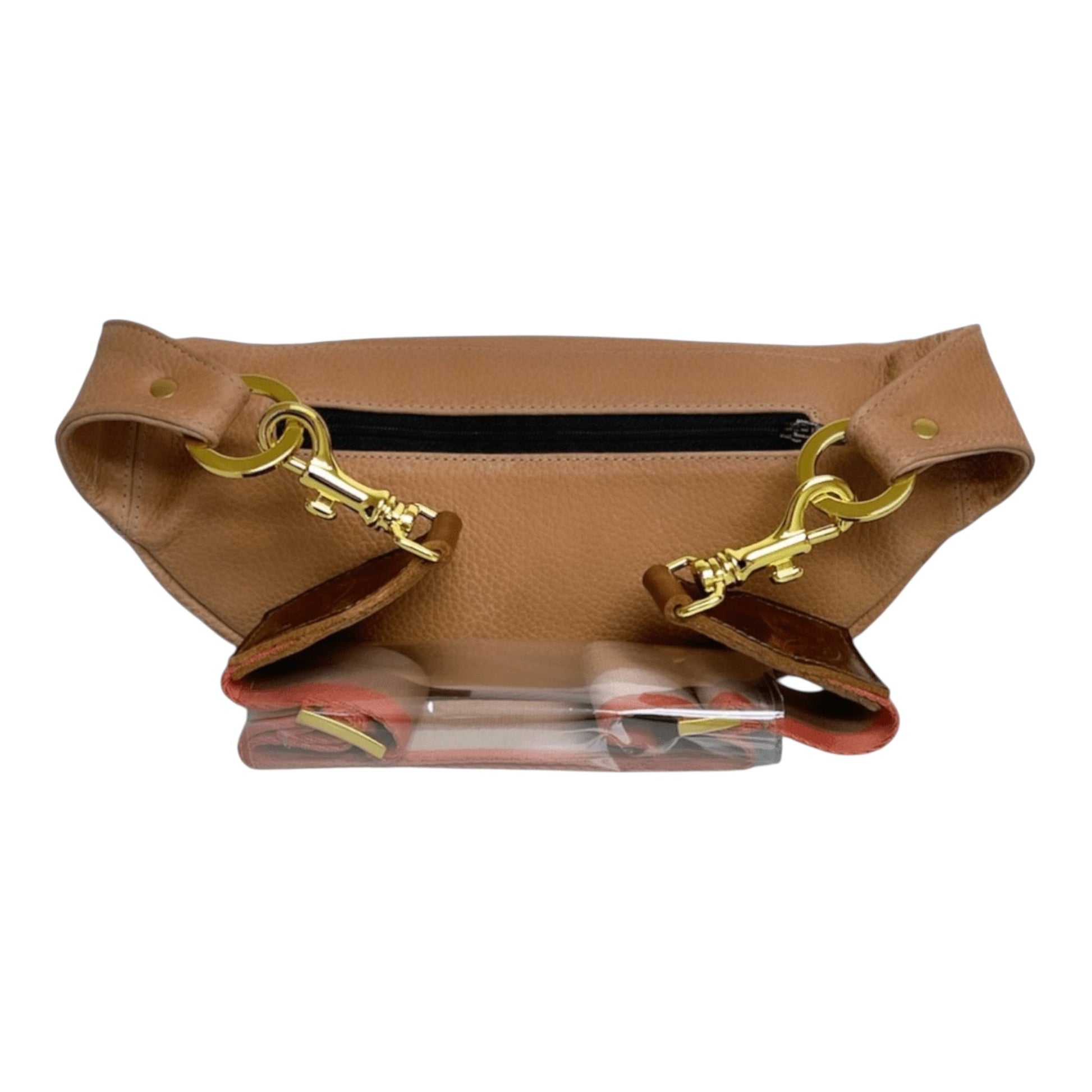 The “Jett” Bumbag Tan/Gold Stripe | Seam Reap Bags