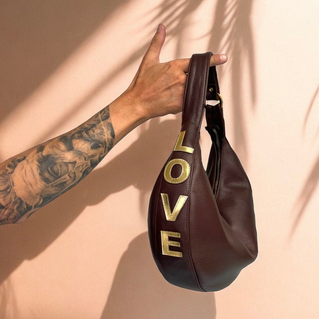 The Ramones Shoulder Bag Chocolate Love | Seam Reap - Luxury Handmade Leather Handbags, Purses & Totes