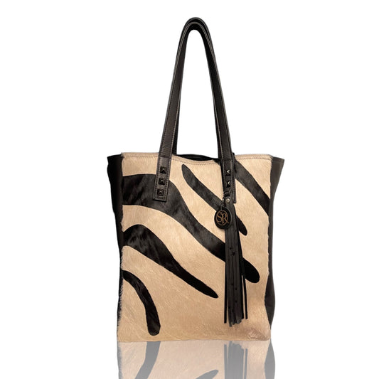 The "Siouxsie" Tote Zebra | Seam Reap - Luxury Handmade Leather Handbags, Purses & Totes