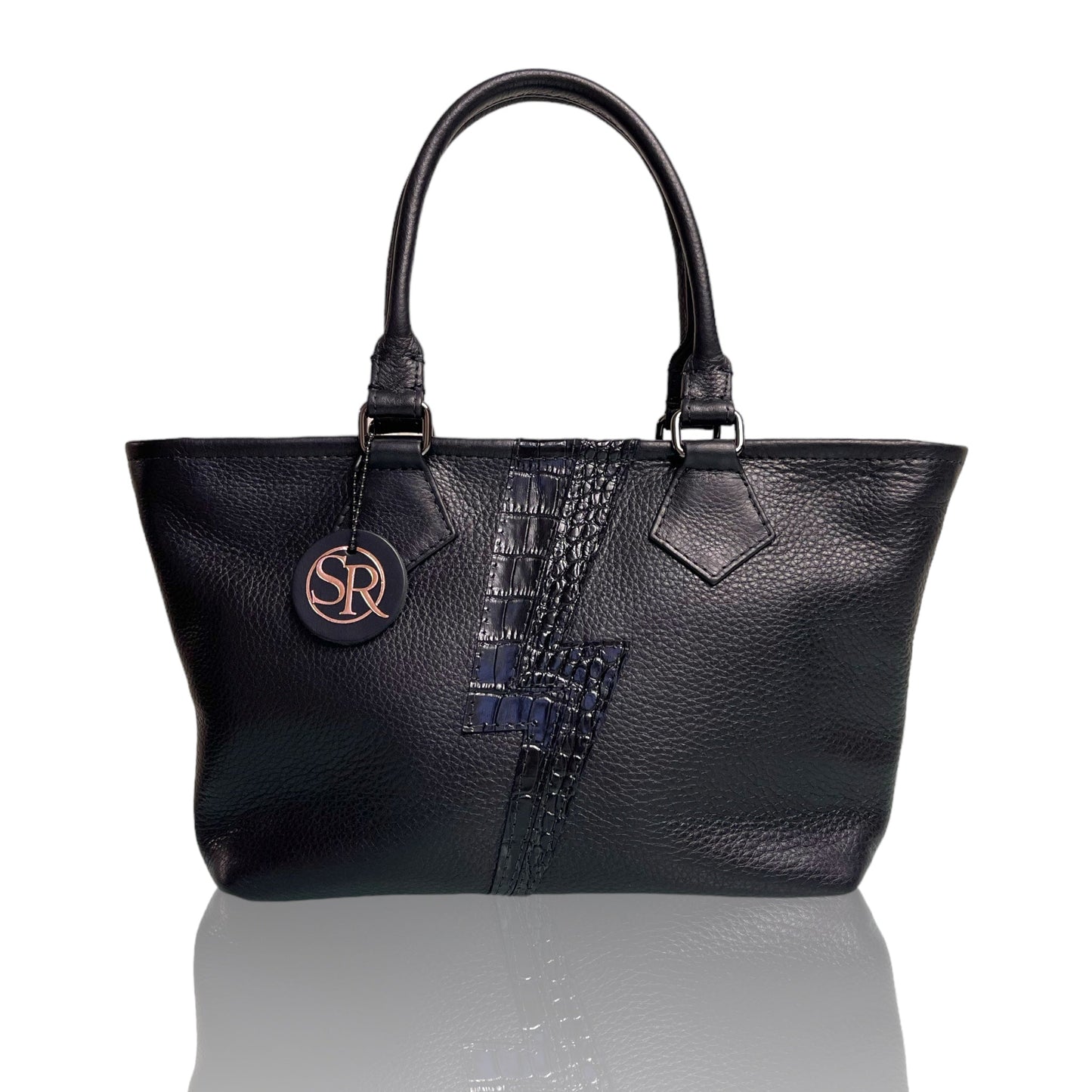 The "Wonderwall" Mini Tote Black Bolt | Seam Reap - Luxury Handmade Leather Handbags, Purses & Totes