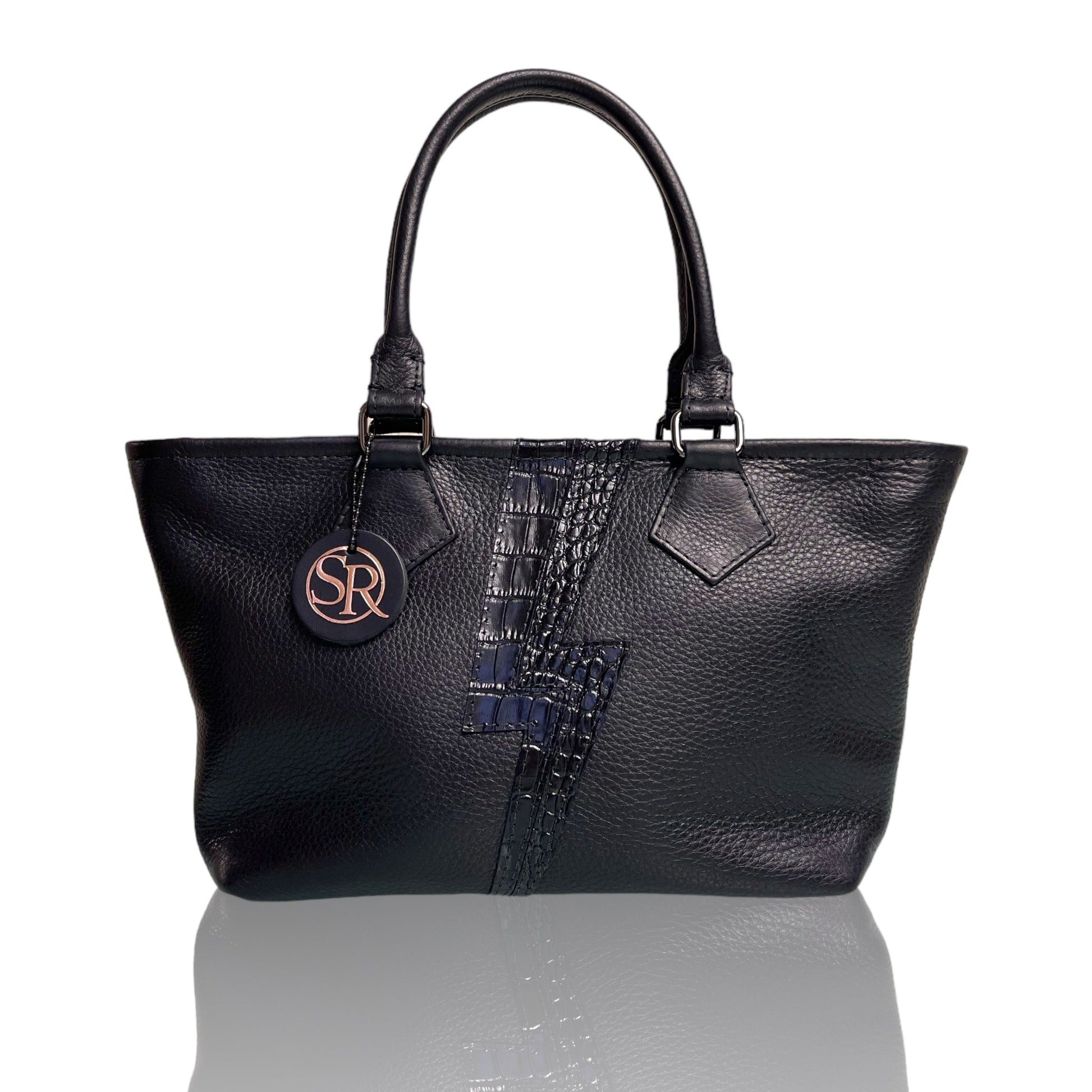 The "Wonderwall" Mini Tote Black Bolt | Seam Reap - Luxury Handmade Leather Handbags, Purses & Totes