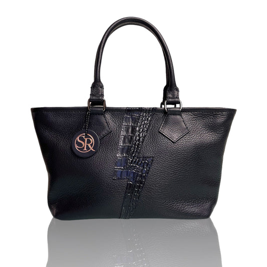 The "Wonderwall" Mini Tote Black Bolt | Seam Reap - Luxury Handmade Leather Handbags, Purses & Totes
