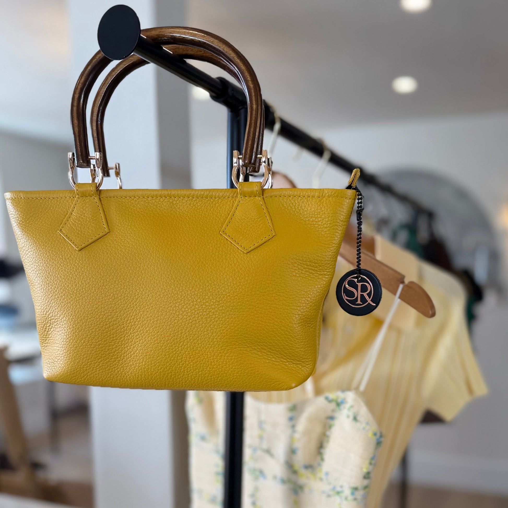 Wonderwall Mini - Yellow with Vintage Wooden Handle | Seam Reap Bags