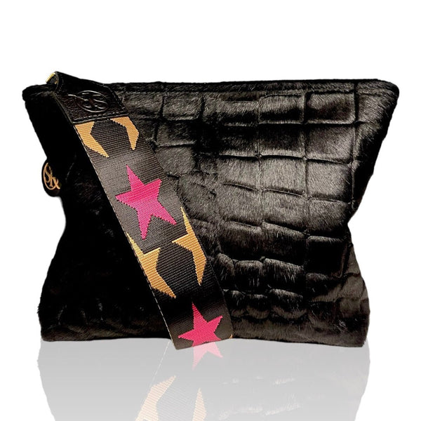 Black & Pink Star Strap | Seam Reap - Luxury Handmade Leather Handbags, Purses & Totes