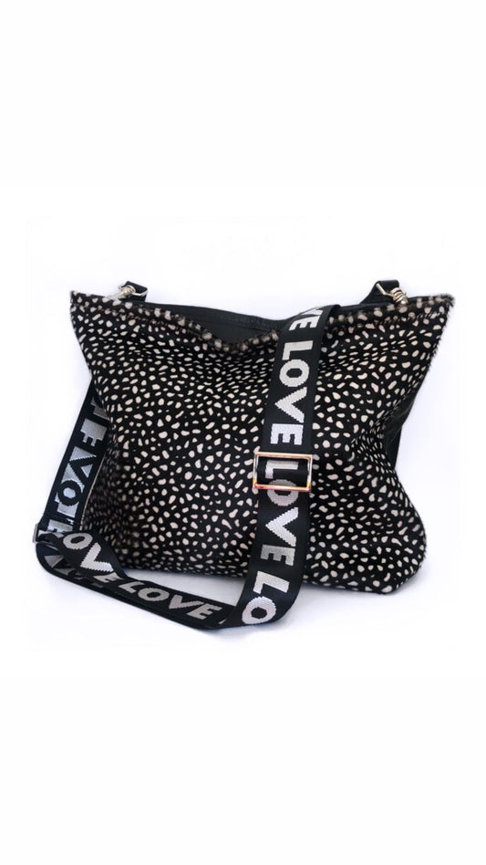 “Blondie” Hobo Black and White | Seam Reap - Luxury Handmade Leather Handbags, Purses & Totes