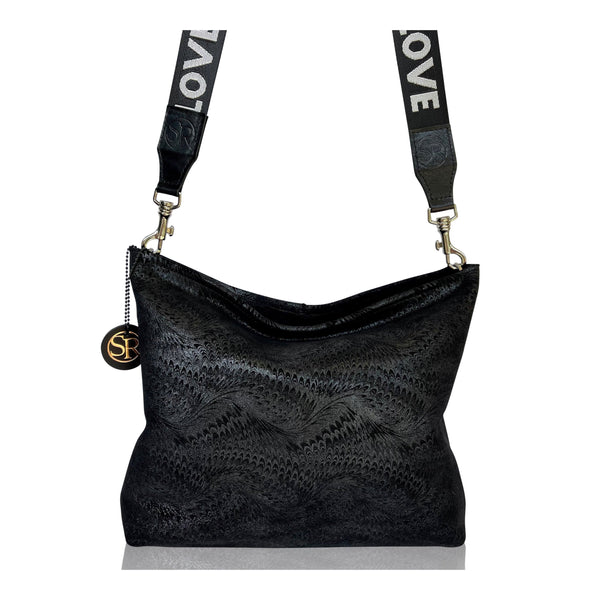 “Blondie” Hobo Metallic Feathered | Seam Reap - Luxury Handmade Leather Handbags, Purses & Totes