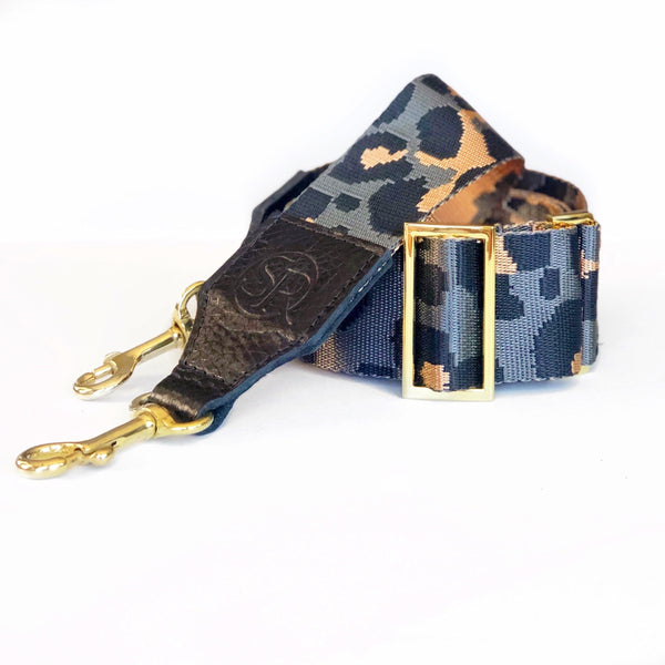 Grey Leopard Crossbody Strap | Seam Reap - Luxury Handmade Leather Handbags, Purses & Totes