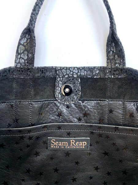 Lightning Bolt “Mazzy” Tote Blue | Seam Reap - Luxury Handmade Leather Handbags, Purses & Totes