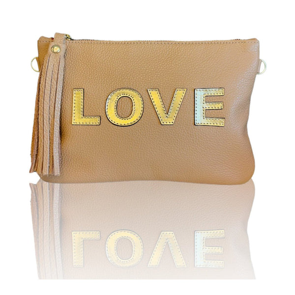 LOVE Clutch Beige | Seam Reap - Luxury Handmade Leather Handbags, Purses & Totes