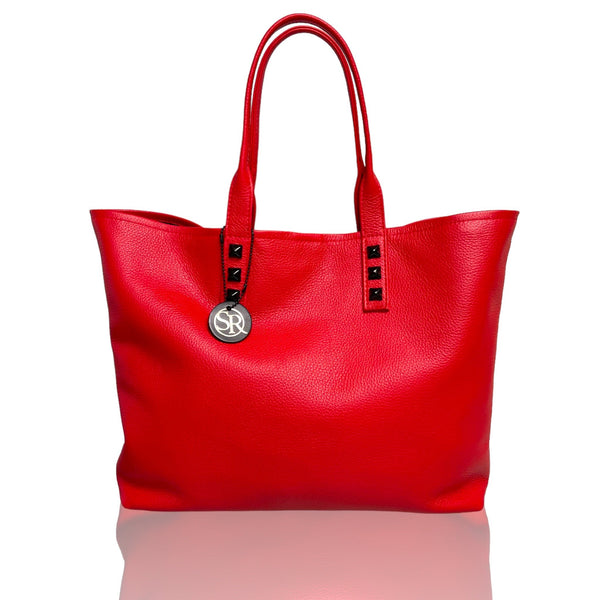 “Mazzy” Tote Red | Seam Reap - Luxury Handmade Leather Handbags, Purses & Totes