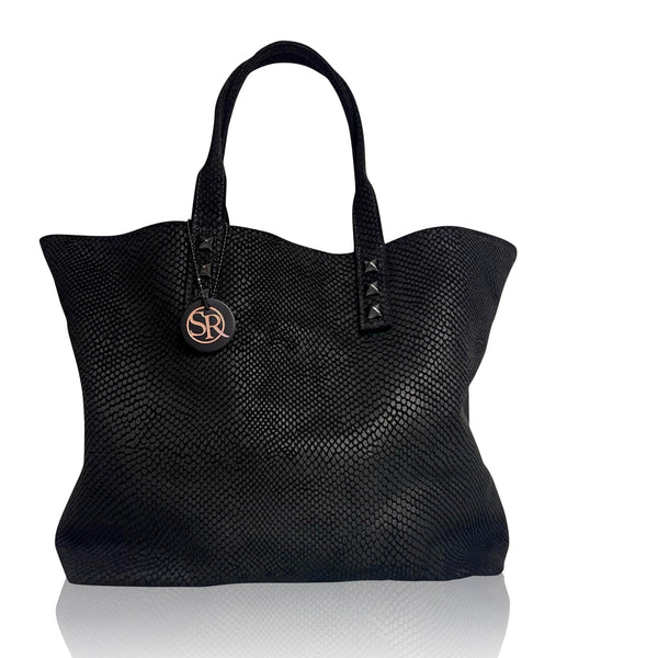 “Mazzy”Tote Embossed | Seam Reap - Luxury Handmade Leather Handbags, Purses & Totes