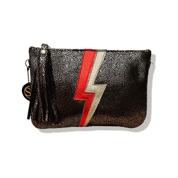 Medium “Ziggy” Lightning Bolt Clutch | Seam Reap - Luxury Handmade Leather Handbags, Purses & Totes