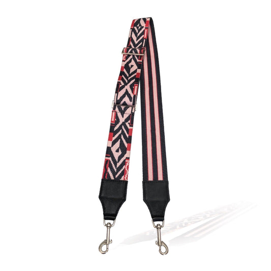 Pink & Black Bag Strap | Seam Reap - Luxury Handmade Leather Handbags, Purses & Totes