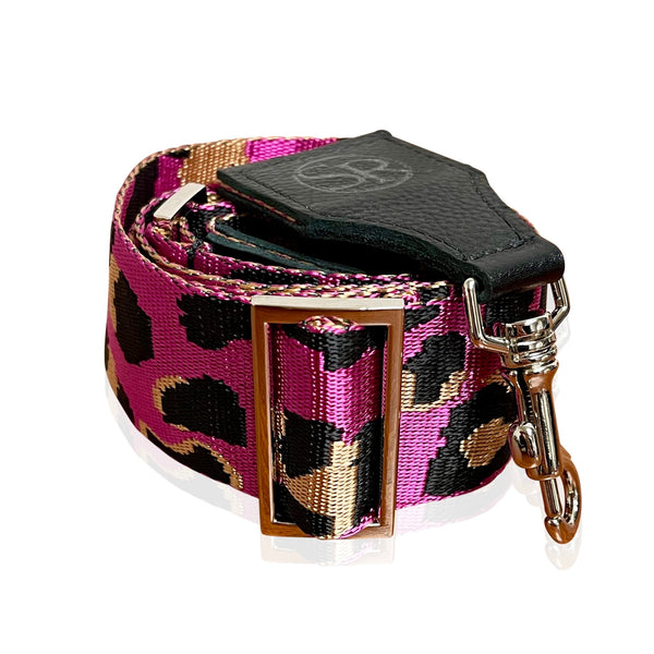 Pink Leopard Bag Strap | Seam Reap - Luxury Handmade Leather Handbags, Purses & Totes