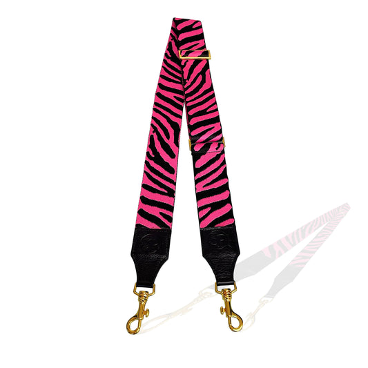 Pink Zebra Bag Strap | Seam Reap - Luxury Handmade Leather Handbags, Purses & Totes