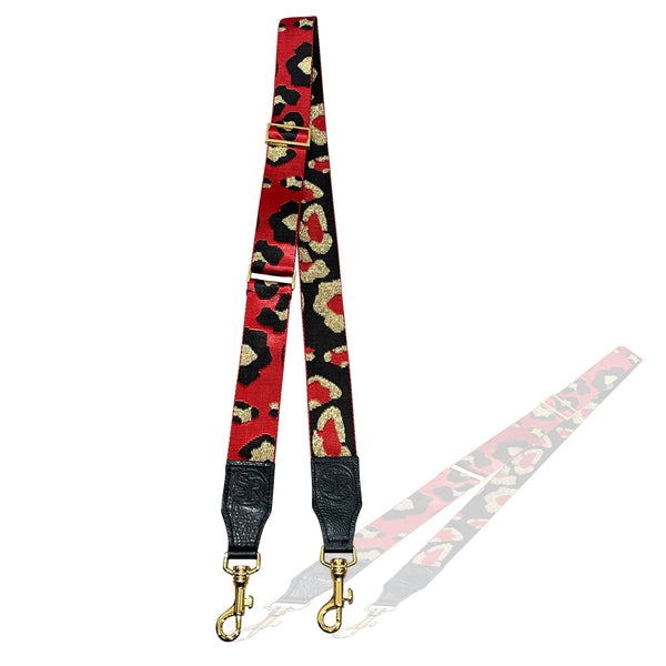 Red & Gold Bag Strap | Seam Reap - Luxury Handmade Leather Handbags, Purses & Totes