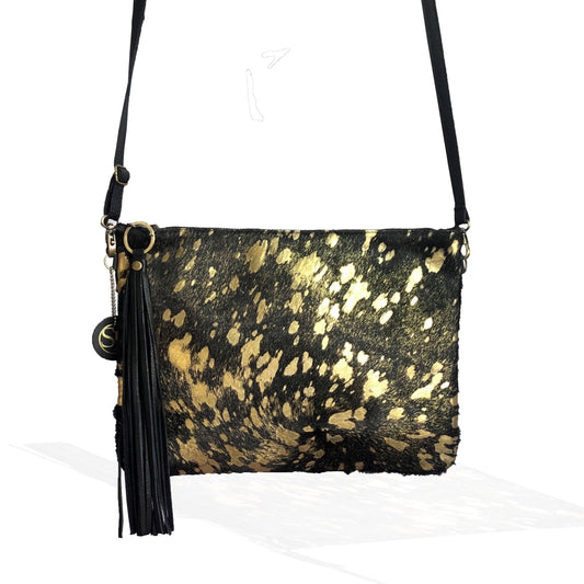 The Black and Gold "Delgado" Clutch | Seam Reap - Luxury Handmade Leather Handbags, Purses & Totes