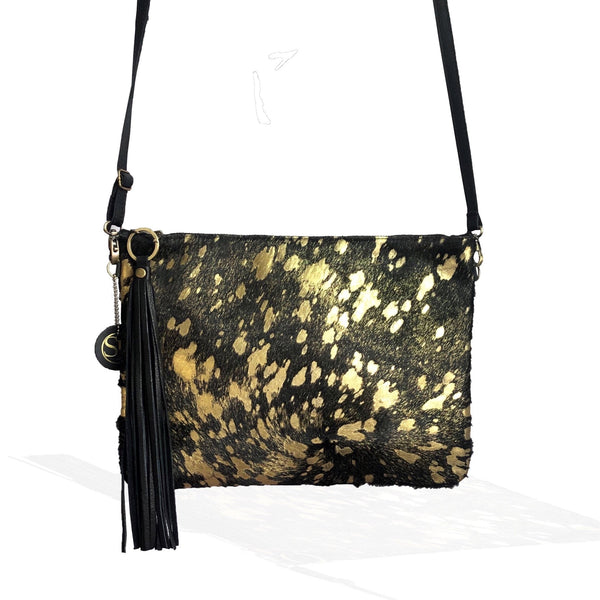 The Black and Gold "Delgado" Clutch | Seam Reap - Luxury Handmade Leather Handbags, Purses & Totes