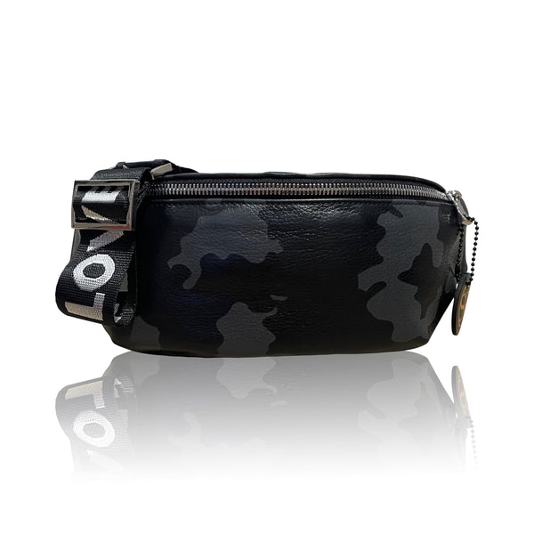 The “Jett” Bum Bag Black Camo | Seam Reap - Luxury Handmade Leather Handbags, Purses & Totes