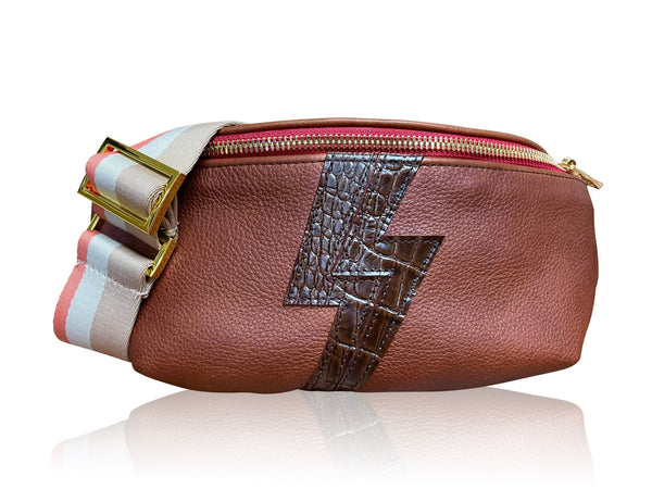 The “Jett” Bum Bag Brown Bolt | Seam Reap - Luxury Handmade Leather Handbags, Purses & Totes