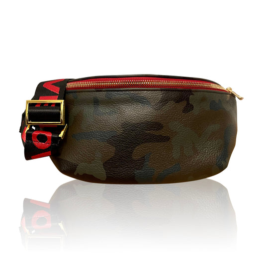 The “Jett” Bumbag Green Camo | Seam Reap - Luxury Handmade Leather Handbags, Purses & Totes